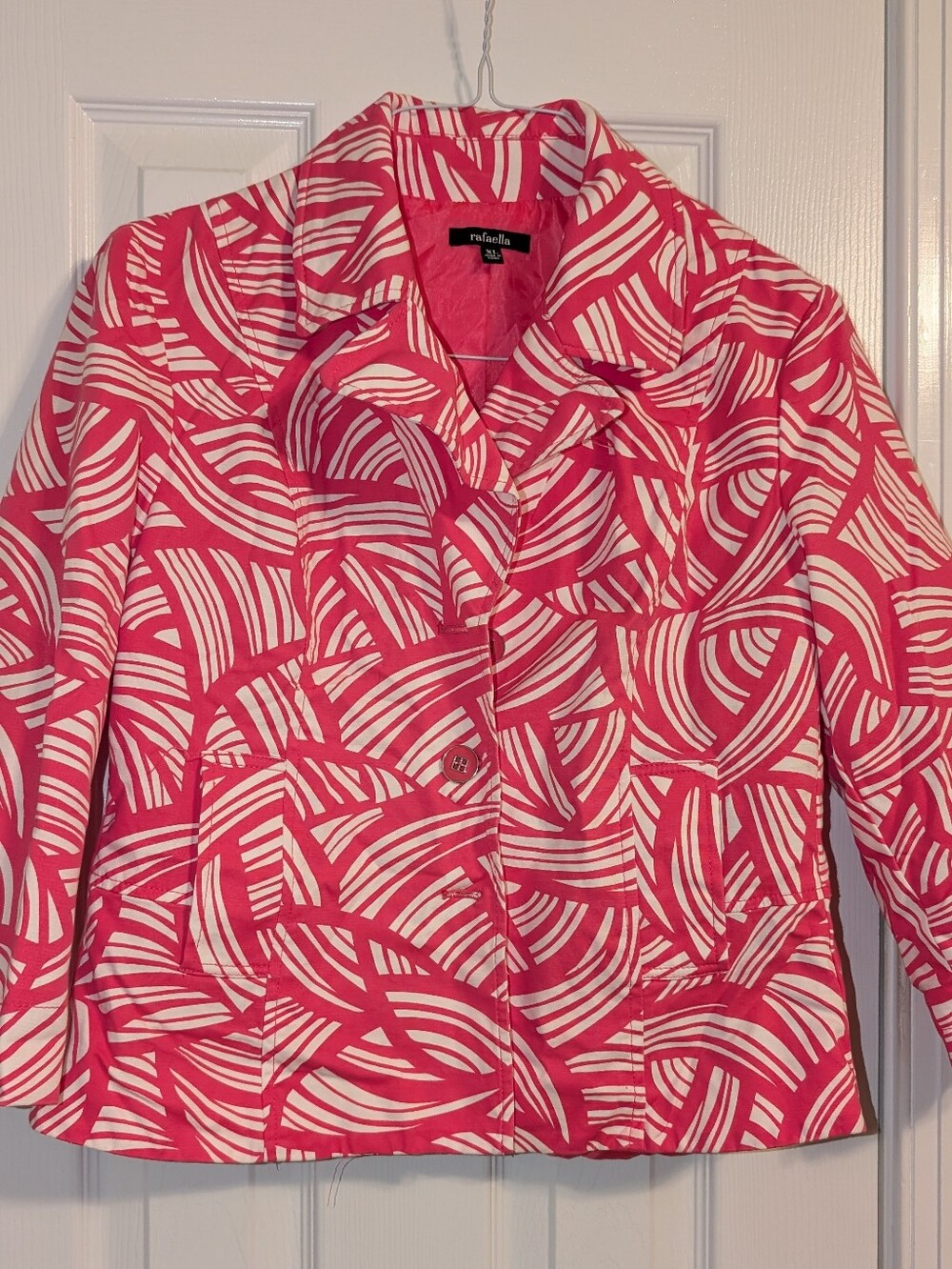 Rafaella Pink and White Printed Women's Blazer